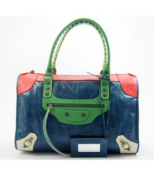 Balenciaga Vacanza Lavoro Colorful Large Bag in Blu Zaffiro